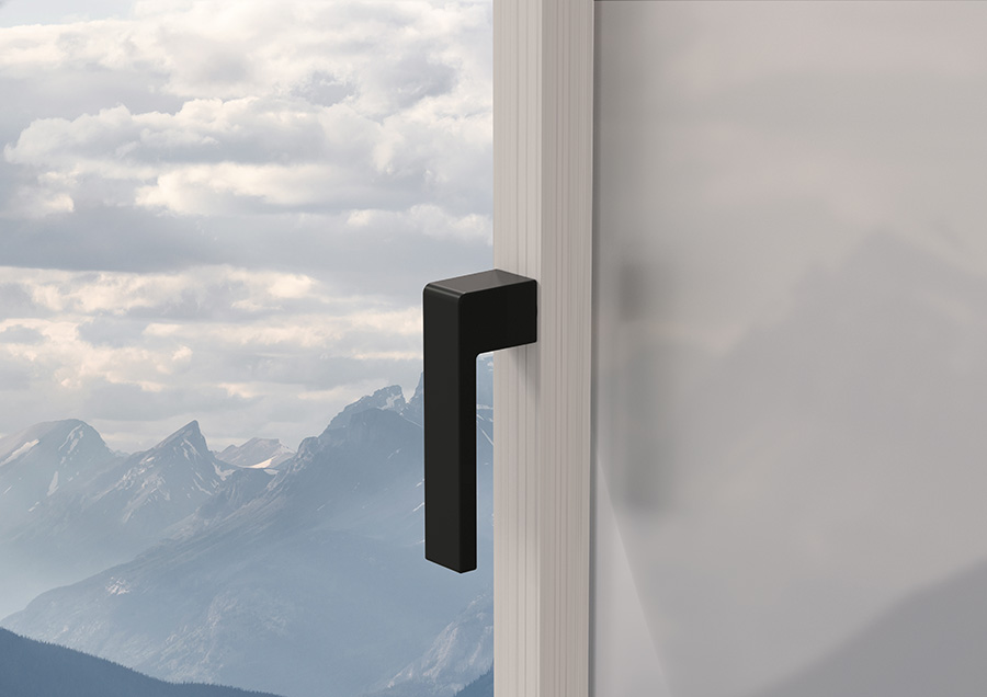 Reguitti Kora handle for timber window black finish