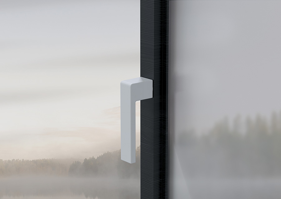 Reguitti Kora handle for timber window white finish